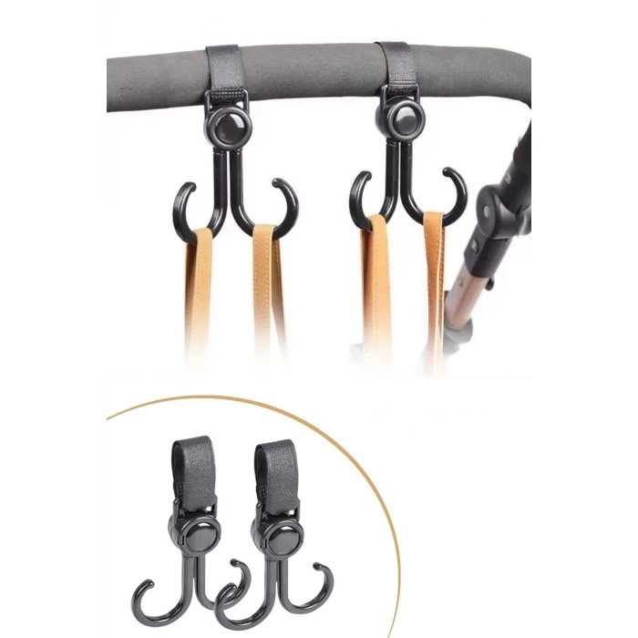 İpek Yıldızı® 2li Bebek Arabası, Motor, Bisiklet Eşya Taşıma Aparatı Plastik Kanca