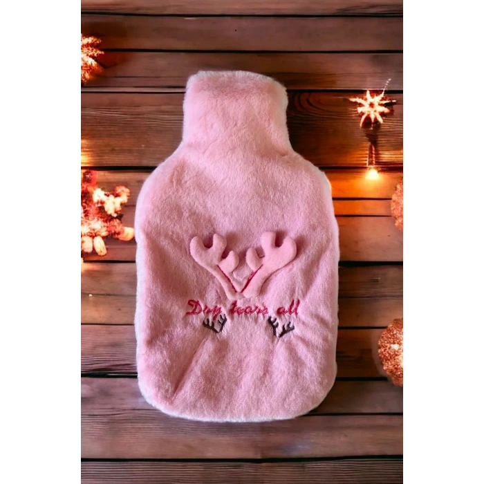 İpek Yıldızı® 2 Litrelik Geyikli Model Peluş Kılıflı Sıcak Su Torbası