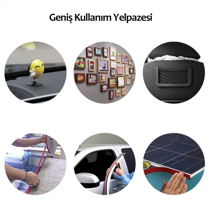 İpek Yıldızı® 2 Metre Güçlü Yapışkanlı Çift Taraflı Slikon Pratik Şeffaf Bant
