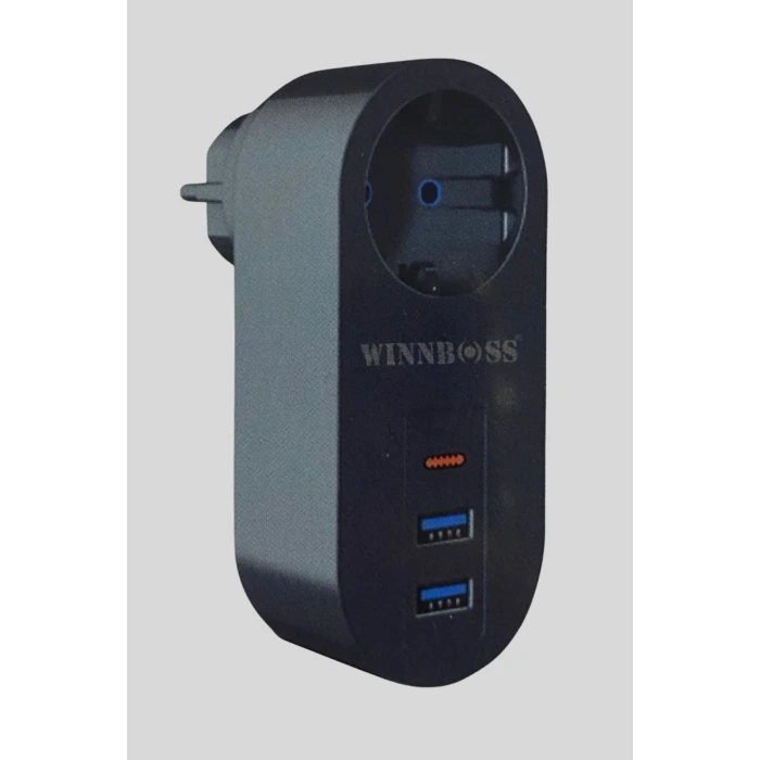 İpek Yıldızı® 2 USB,1 TYPE-C Girişli 1li Çocuk Korumalı,Isıya Karşı Dayanıklı 2500Watt Termal Akım Korumalı Priz