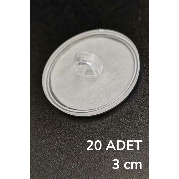İpek Yıldızı® 20 Adet Şeffaf Yuvarlak 3 Cm Çaplı Güçlü Disk Yapışkanlar