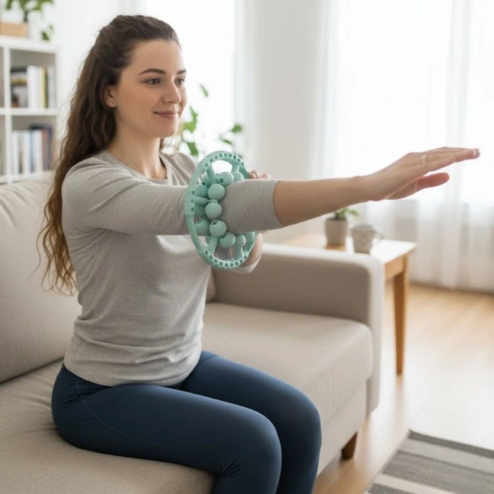 İpek Yıldızı® 20 Tekerlekli Ayarlanabilir Bacak ve Kol Masaj Aleti – 360° Tam Daire Derin Doku Kas ve Lenfatik Masaj Silindiri