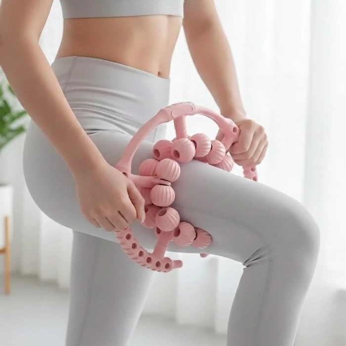 İpek Yıldızı® 20 Tekerlekli Ayarlanabilir Bacak ve Kol Masaj Aleti – 360° Tam Daire Derin Doku Kas ve Lenfatik Masaj Silindiri