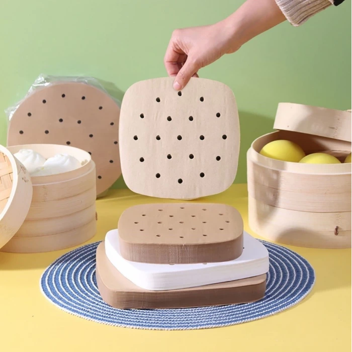 İpek Yıldızı® 250 Adet Air Fryer Pişirme Kağıdı Tek Kullanımlık Hava Fritöz Yağ Geçirmez Yapışmaz Gıda Pişirme Kağıdı Delikli Kare Model