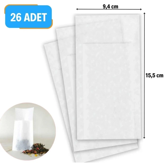 İpek Yıldızı® 26 Adet Pratik Kullan At Çay,Bitki Çayı,Filtre Kahve Demleme Poşeti Süzgeci