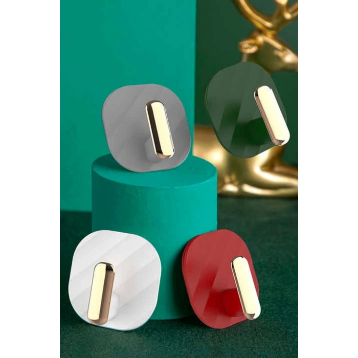 İpek Yıldızı® 2li Yapışkanlı Retro Askılık Dolap Kapak Kulpu Gri