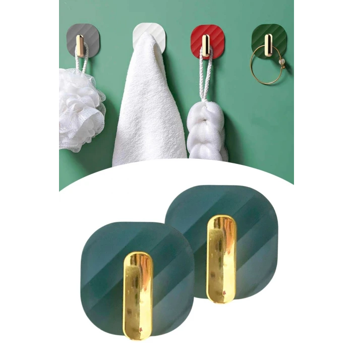 İpek Yıldızı® 2li Yapışkanlı Retro Askılık Dolap Kapak Kulpu Yeşil