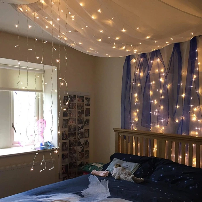İpek Yıldızı® 2x2 Metre 320 Led 8 Fonskiyonlu Dekoratif Led Günışığı Perde