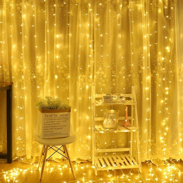 İpek Yıldızı® 2x2 Metre 320 Led 8 Fonskiyonlu Dekoratif Led Günışığı Perde