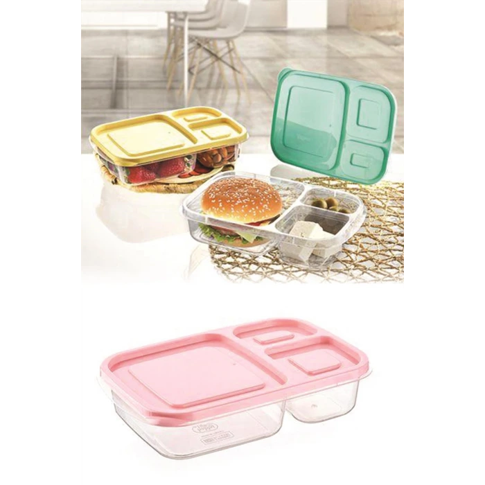 İpek Yıldızı® 3 Bölmeli Sefer Tası Pratik Kolay Gıda Diyet Saklama Erzak Kabı