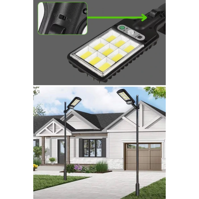 İpek Yıldızı® 3 Farklı Işık Modlu Güneş Enerjisiyle Şarj Olan Dış Mekan Uyumlu Kumandalı Solar Duvar LEDİ