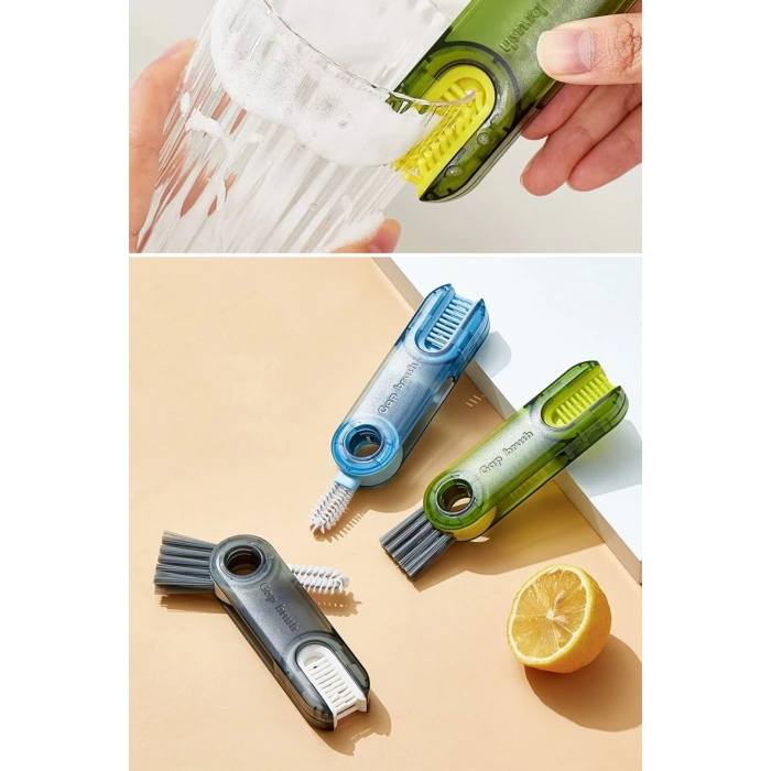 İpek Yıldızı®  3 Fonksiyonlu Pratik Şişe Temizleme Fırçası Mutfak Banyo Araç İçin Çok Amaçlı Fırça