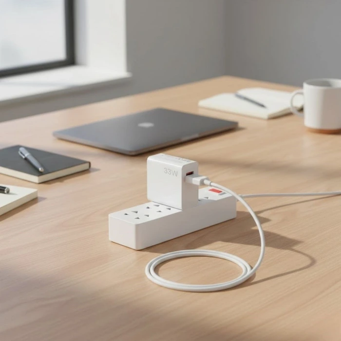 İpek Yıldızı® 33W Hızlı Şarj Adaptörü – Type-C Kablolu, USB Çıkışlı, Akıllı Şarj Destekli Duvar Tipi Şarj Cihazı