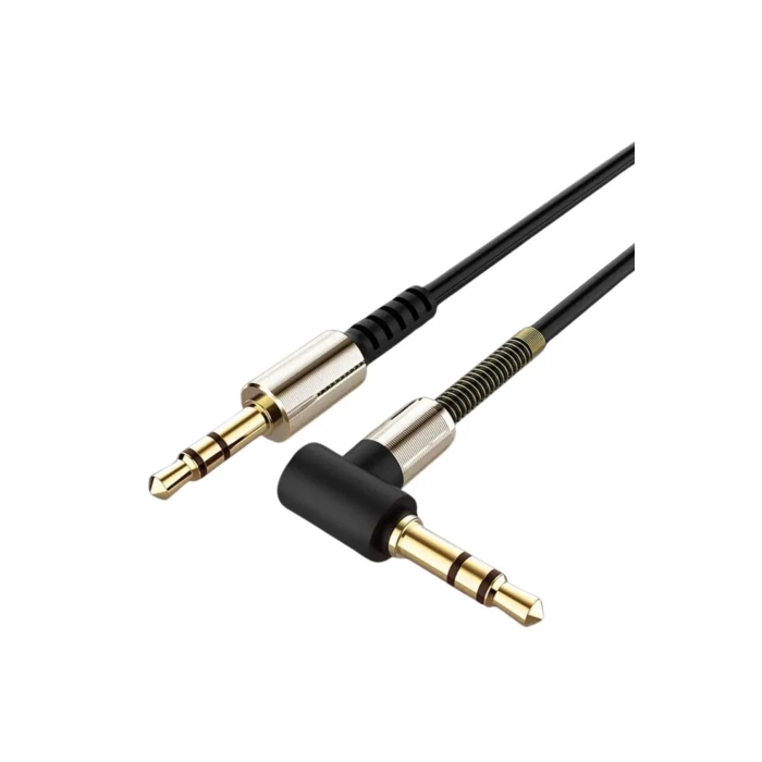 İpek Yıldızı®  3.5mm AUX Kablosu Jak Erkek Erkek L Tipi 1 Metre Ses Aktarım Kablosu