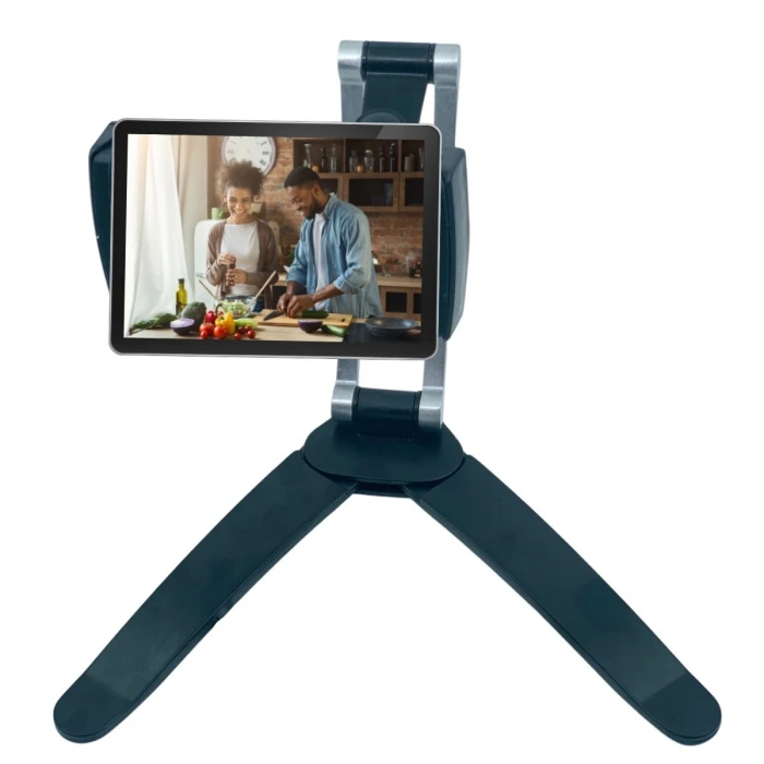 İpek Yıldızı® 360 Derece Dönebilen Mutfak Masaüstü Telefon Tablet Tutucu Ayarlanabilir Esnek Ayaklı Metal