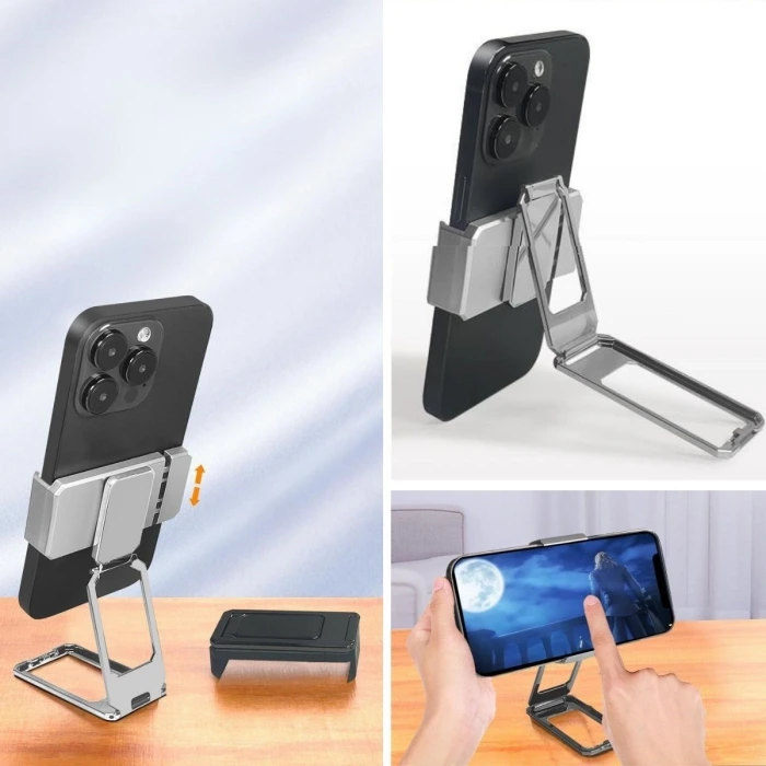 İpek Yıldızı®  360 derece Dönen Tüm Telefon Tipleri İle Uyumlu Metal Telefon Standı Braket