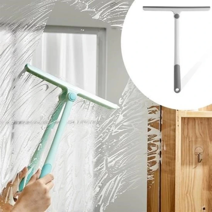 İpek Yıldızı® 360 Derece Döner Başlıklı Cam Sil Çok Amaçlı Pratik Cam Ayna Fayans Silme Aparatı
