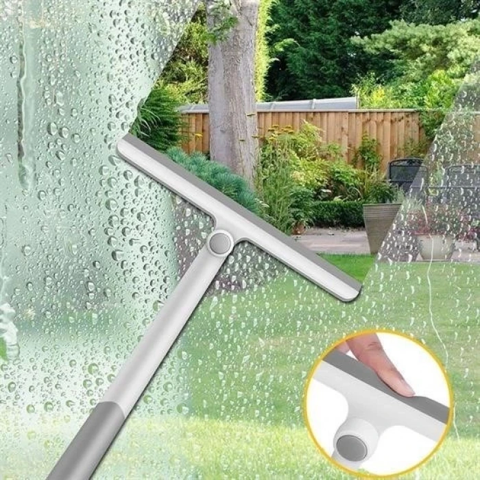 İpek Yıldızı® 360 Derece Döner Başlıklı Cam Sil Çok Amaçlı Pratik Cam Ayna Fayans Silme Aparatı