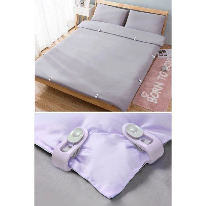 İpek Yıldızı® 4 Adet İğnesiz Yorgan Çarşaf Ve Perde Tutucu Sabitleyici Kaydırmaz Örtü Düzenleyici Klips