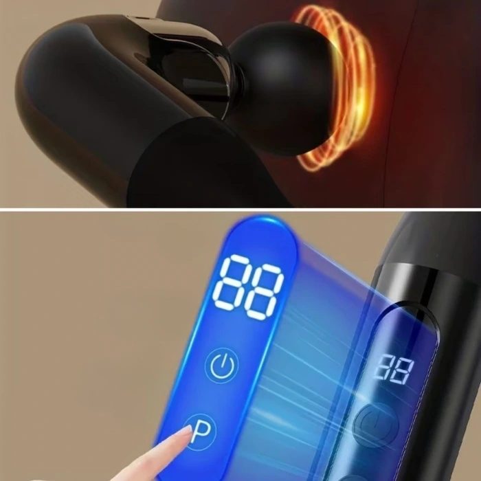 İpek Yıldızı® 4 Farklı Başlıklı Uzun Saplı Derin Doku Masaj Tabancası, Boyun, Omuz ve Sırt için Ergonomik Saplı Çoklu Masaj Modlu Taşınabilir Masaj Al