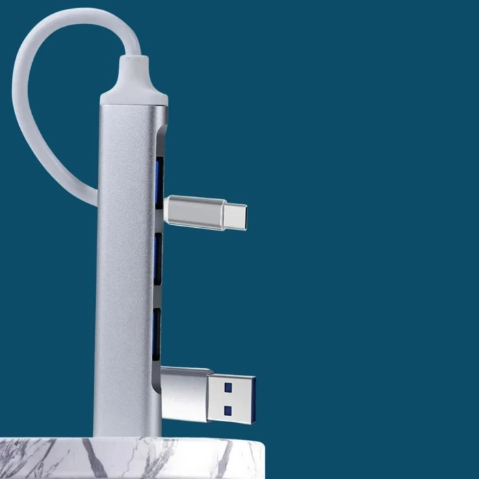 İpek Yıldızı® 4 Portlu Bağlantı İstasyonu Ultra İnce USB Bölücü TYPE-C tipi Çoklu Arayüz Adaptörü Multi Usb Çoklayıcı