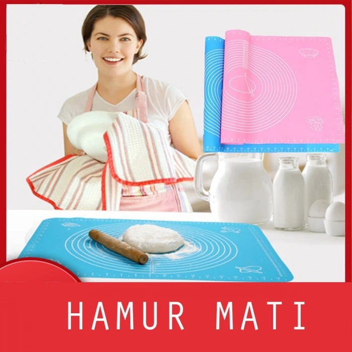 İpek Yıldızı® 40*50 cm Silikon Ölçekli Kullanımı Kolay Hamur Açma Matı Ekmek Mantı Makarna Hamuru Yoğurma