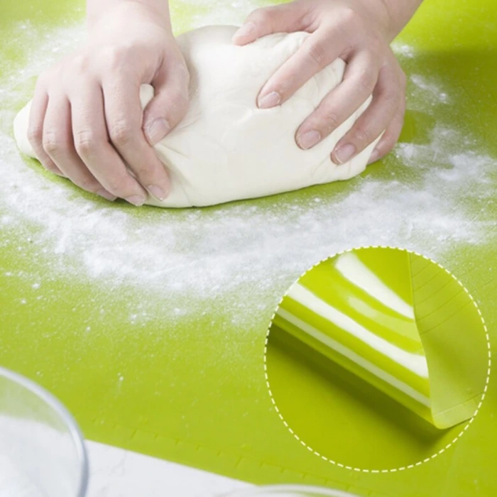 İpek Yıldızı® 40*50 cm Silikon Ölçekli Kullanımı Kolay Hamur Açma Matı Ekmek Mantı Makarna Hamuru Yoğurma