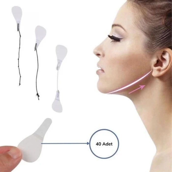 İpek Yıldızı® 40 Adet Lastikli Yüz Kaş Göz Boyun Gerdirme Kaldırma Bantları