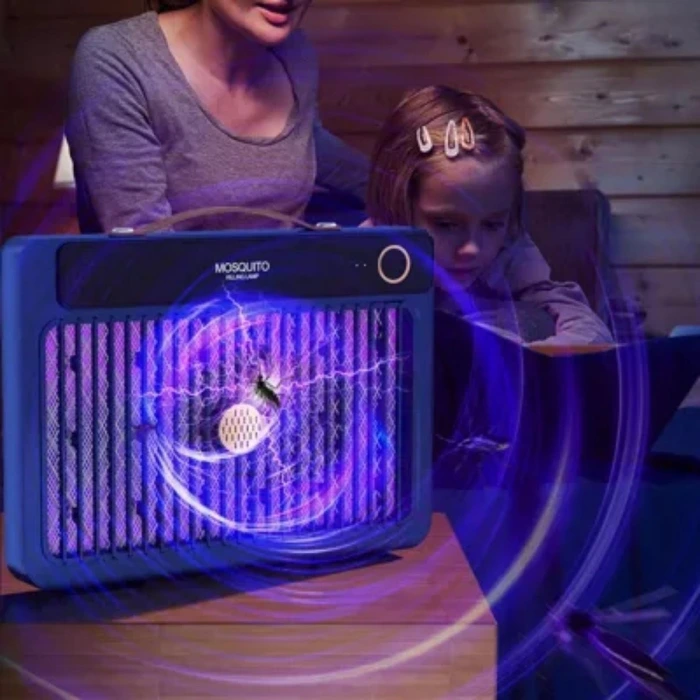 İpek Yıldızı® 4000mAh Şarj Edilebilir Kablosuz 3000V Yüksek Güçlü Elektrikli Sivrisinek Öldürücü Sivrisinek Öldürme Lambası,Sinek Kıran BG-009 2000 ma