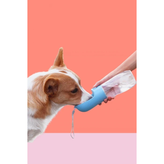 İpek Yıldızı® 450 ml Taşınabilir Butonlu Evcil Hayvan Suluğu