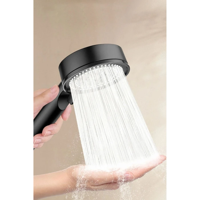 İpek Yıldızı® 5 Fonksiyonlu Yüksek Basınçlı Ayarlanabilir Siyah Duş Başlığı