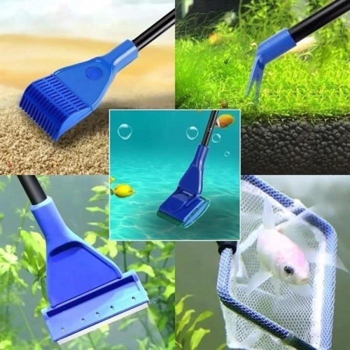 İpek Yıldızı® 5 in 1 Akvaryum Tankı Temizleme Seti Akvaryum Balığı Bakım Seti