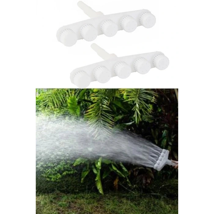 İpek Yıldızı® 5 Kafalı Peyzaj Bahçe Tarla Çim Sulama Başlığı Yüksek Basınçlı Su Püskürtücü Hortum Aparatı