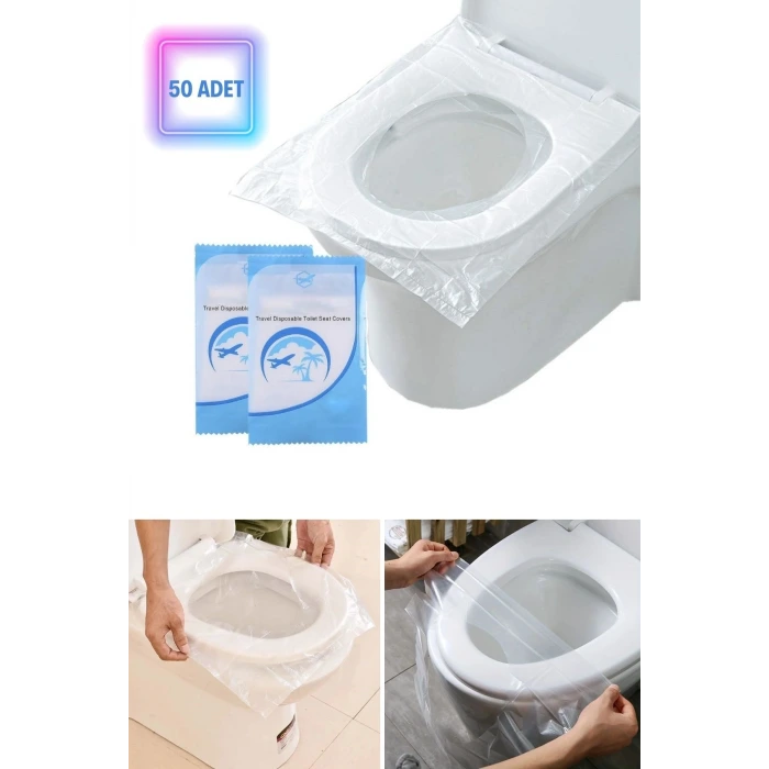 İpek Yıldızı® 50 Adet Kullan At Pratik Kullanımlı Hijyenik Klozet Kapağı Poşeti