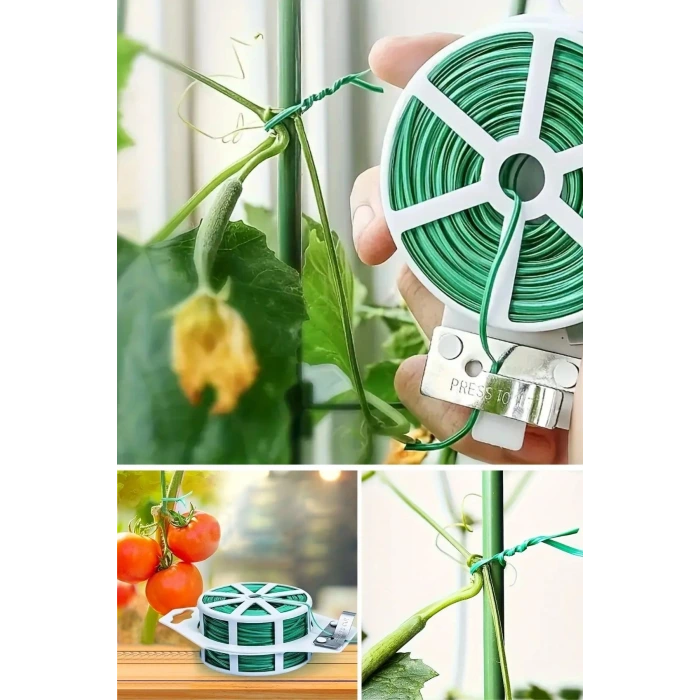 İpek Yıldızı® 50 Metre Kendiliğinden Kesici Bıçaklı Bitki Saksı Kablo Sabitleme Teli