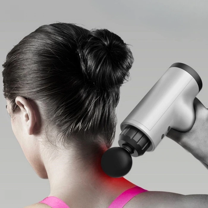 İpek Yıldızı® 6 Farklı Seviyeli Titreşimli 4 Farklı Başlıklı Büyük Boy Masaj Tabancası