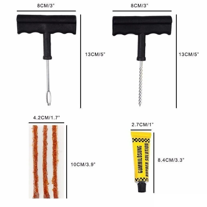 İpek Yıldızı® 6 Parça Araba Motosiklet Otomobil Bisiklet Lastik Tamir Kiti Araç Bakım Seti