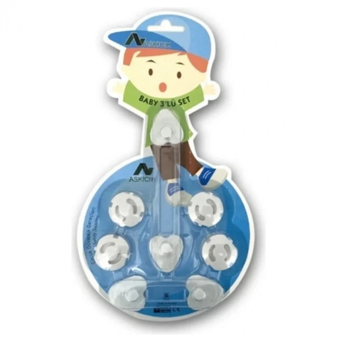 İpek Yıldızı® 6 Parça Çocuk Güvenlik 3lü Seti-2 Boy Çekmece,Dolap Kilidi ve 4 Adet Priz İçi Güvenlik Düğmesi