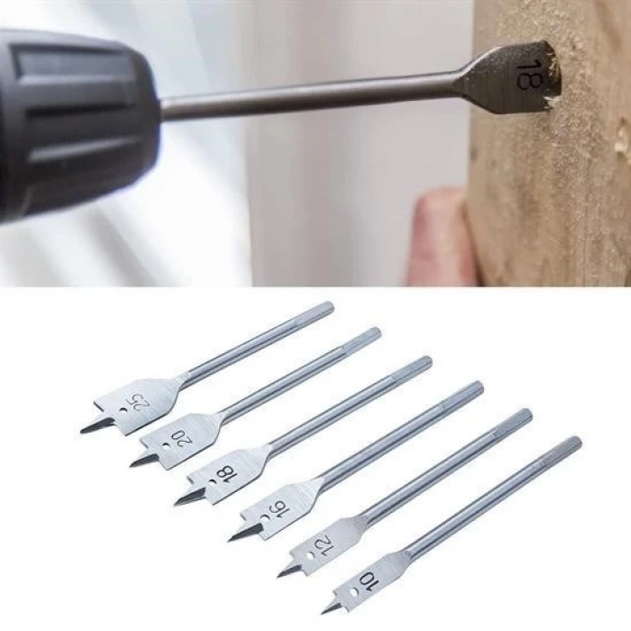 İpek Yıldızı® 6 Parça Tahta Ahşap Oyma Yaprak Matkap Ucu Seti