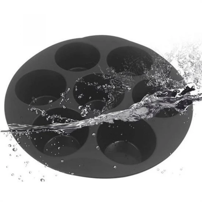 İpek Yıldızı® 7 Gözlü Silikon Çok Amaçlı Airfryer Muffin Cupcake Kek ve Çörek Pişirme Kalıbı