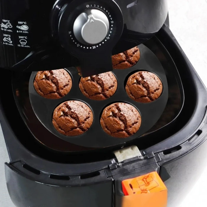 İpek Yıldızı® 7 Gözlü Silikon Çok Amaçlı Airfryer Muffin Cupcake Kek ve Çörek Pişirme Kalıbı
