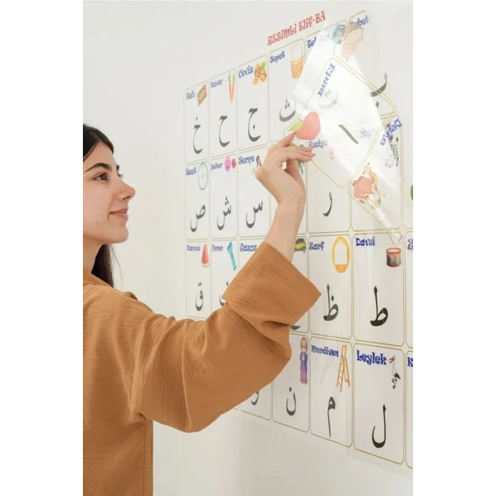 İpek Yıldızı® 70x100 cm Statik Kağıt Elif-Ba Öğrenme Tahtası