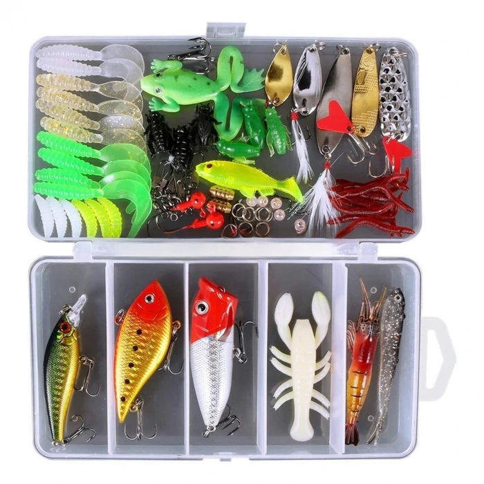 İpek Yıldızı® 78 Parça Sahte Olta Yemleri ve Balık Tutma Aksesuarı Seti