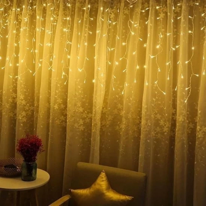 İpek Yıldızı® 8 Fonksiyonlu 16 Saçaklı Perde Led 3 x 1 (Günışığı)