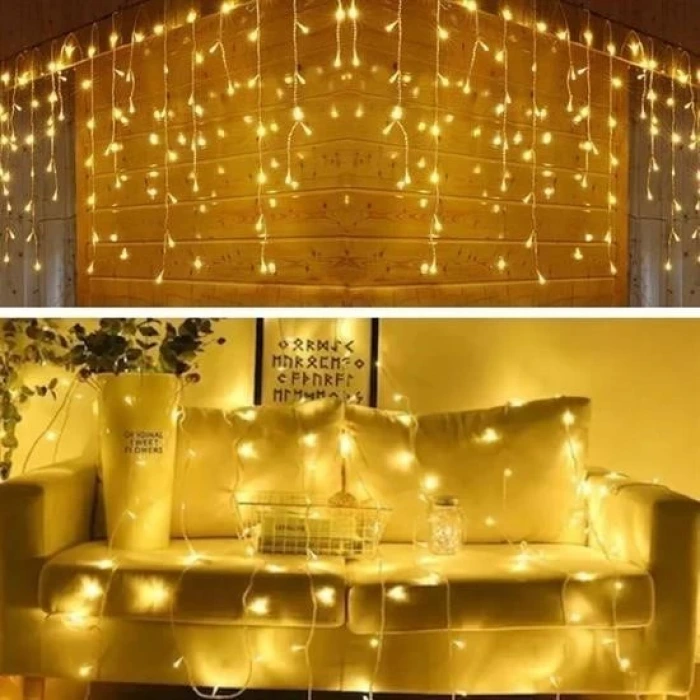 İpek Yıldızı® 8 Fonksiyonlu 16 Saçaklı Perde Led 3 x 1 (Günışığı)