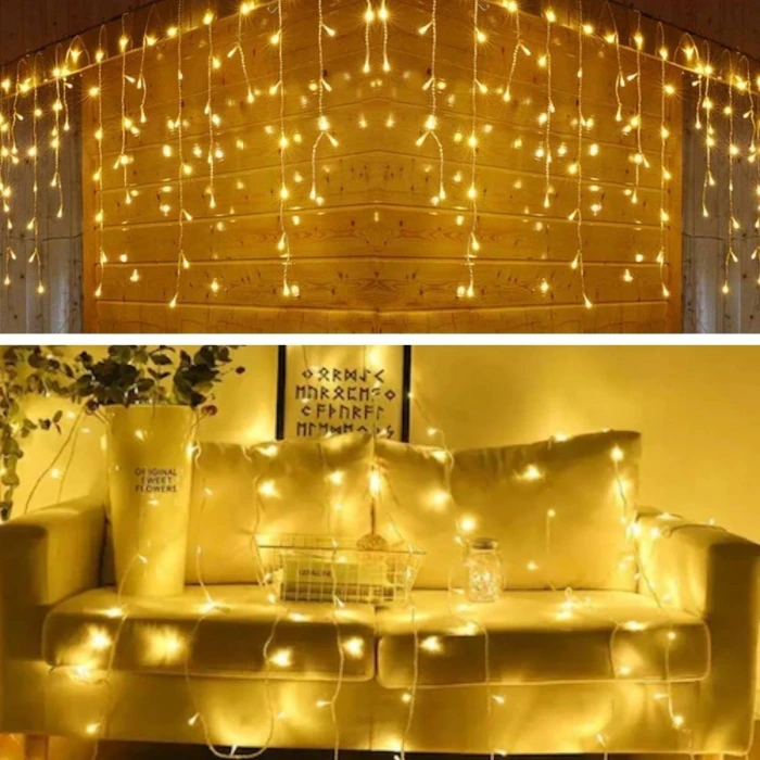 İpek Yıldızı® 8 Fonksiyonlu 16 Saçaklı Perde Led 3 x 1 (Günışığı)