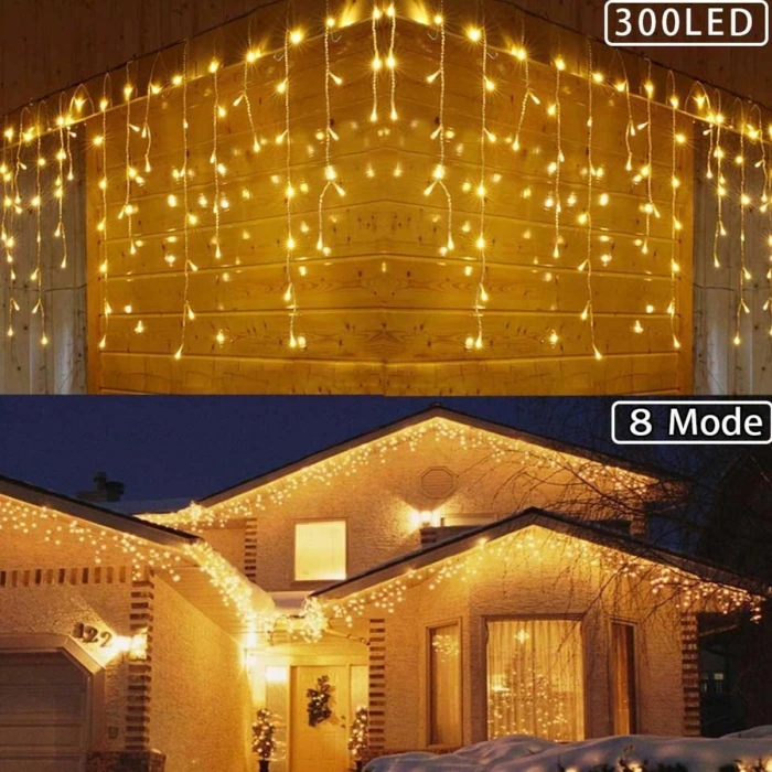 İpek Yıldızı® 8 Fonksiyonlu 16 Saçaklı Perde Led 3 x 1 (Günışığı)