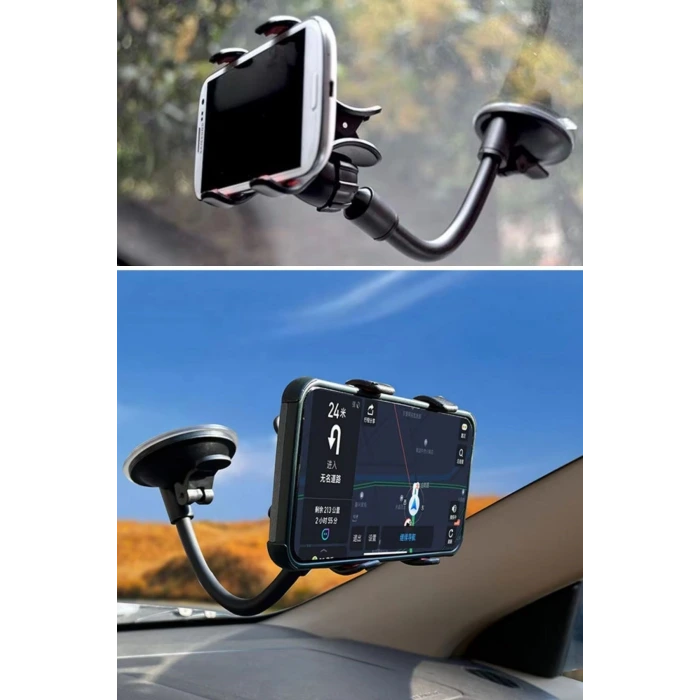 İpek Yıldızı® Akrobat Cama Sabitlenen Güçlü Vakumlu 360 Derece Dönen Tüm Modellere Uyan Oto Telefon Tutucu