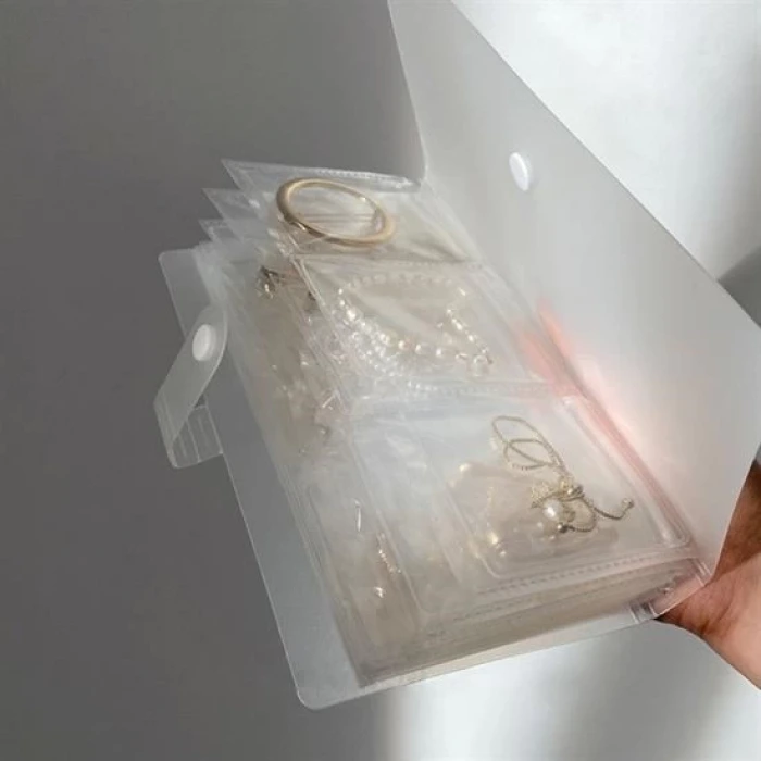 İpek Yıldızı® Albüm Şeklinde Aksesuar, Takı Saklama Poşetleri Kolye, Küpe, Bileklik Organizeri