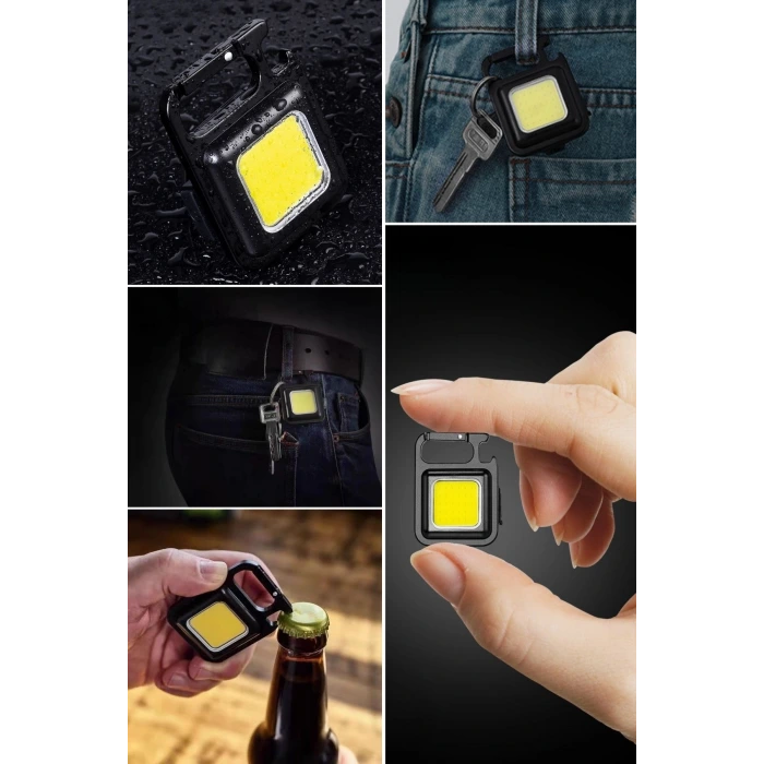 İpek Yıldızı® Anahtarlıklı, Açacaklı,Güçlü Mıknatıslı 3 Farklı Led Modlu Mini Boy Asılabilen Led Kamp Aydınlatması,El Feneri